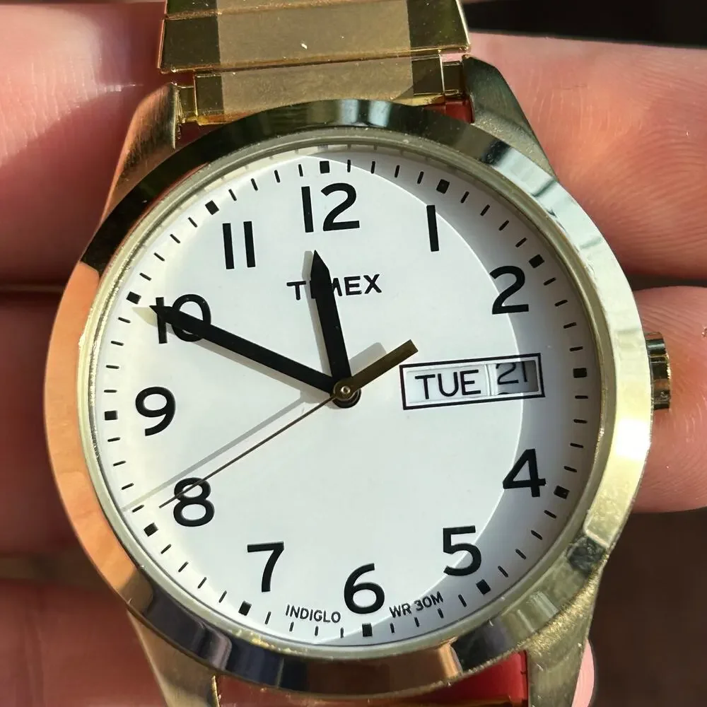 Timex Gold Tone Women's Watch with White Dial